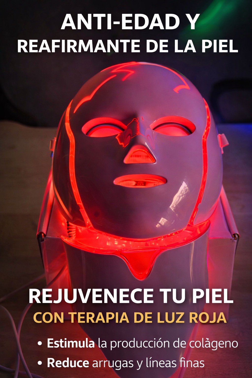 Máscara Facial LED Multicolor Profesional – Terapia de Luz para el Cuidado de la Piel - Imagen 4