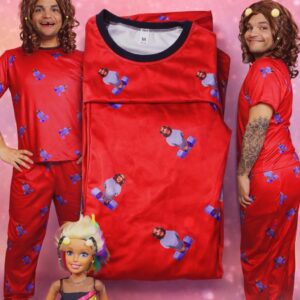 Pijama de Yurwangheli MANGA CORTA ROJA